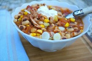 Slow Cooker Black Eyed Pea and Pork Chili