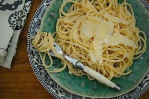 Spaghetti with Butter Egg and Cheese