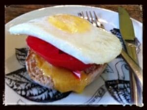 Open-Faced Tomato and Egg Sandwich