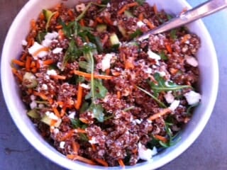 Red Quinoa Salad with Feta and Arugula / momskitchenhandbook.com
