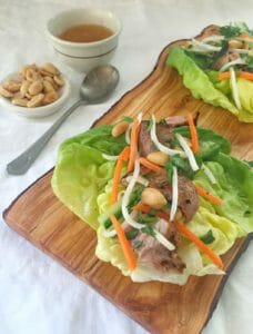 Vietnamese pork lettuce wraps