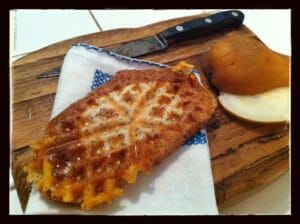 Cheddar & Pear Waffle Iron Breakfast Panini 