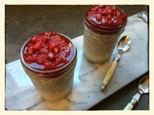 Chia Pudding with Raspberries and Pomegranate  / momskitchenhandbook.com