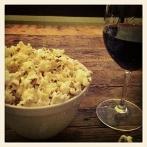 popcorn and wine 