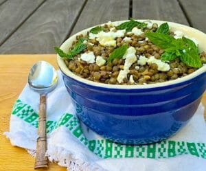 French Lentil Salad with Goat Cheese and Mint