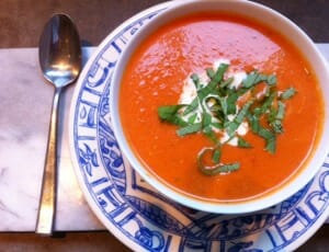 Healthy creamy tomato soup