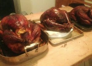 Three turkeys