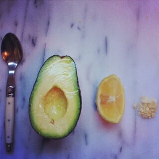 A Simple Afternoon Snack: Avocado with Lemon and Salt