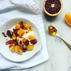 Yogurt and orange breakfast
