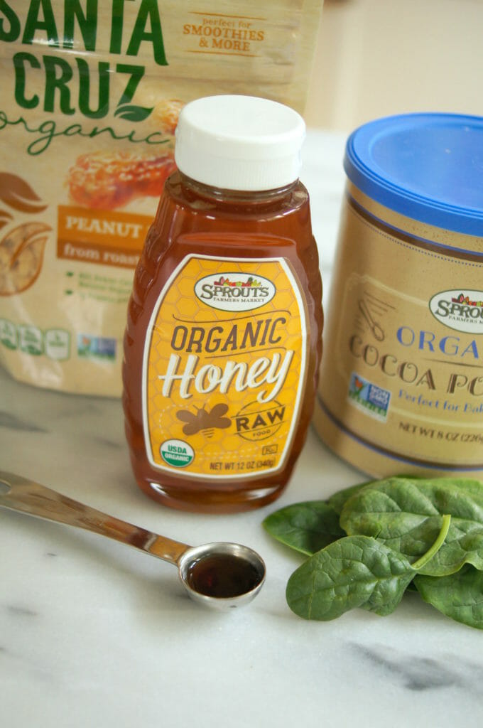 Honey and other ingredients for chocolate smoothies