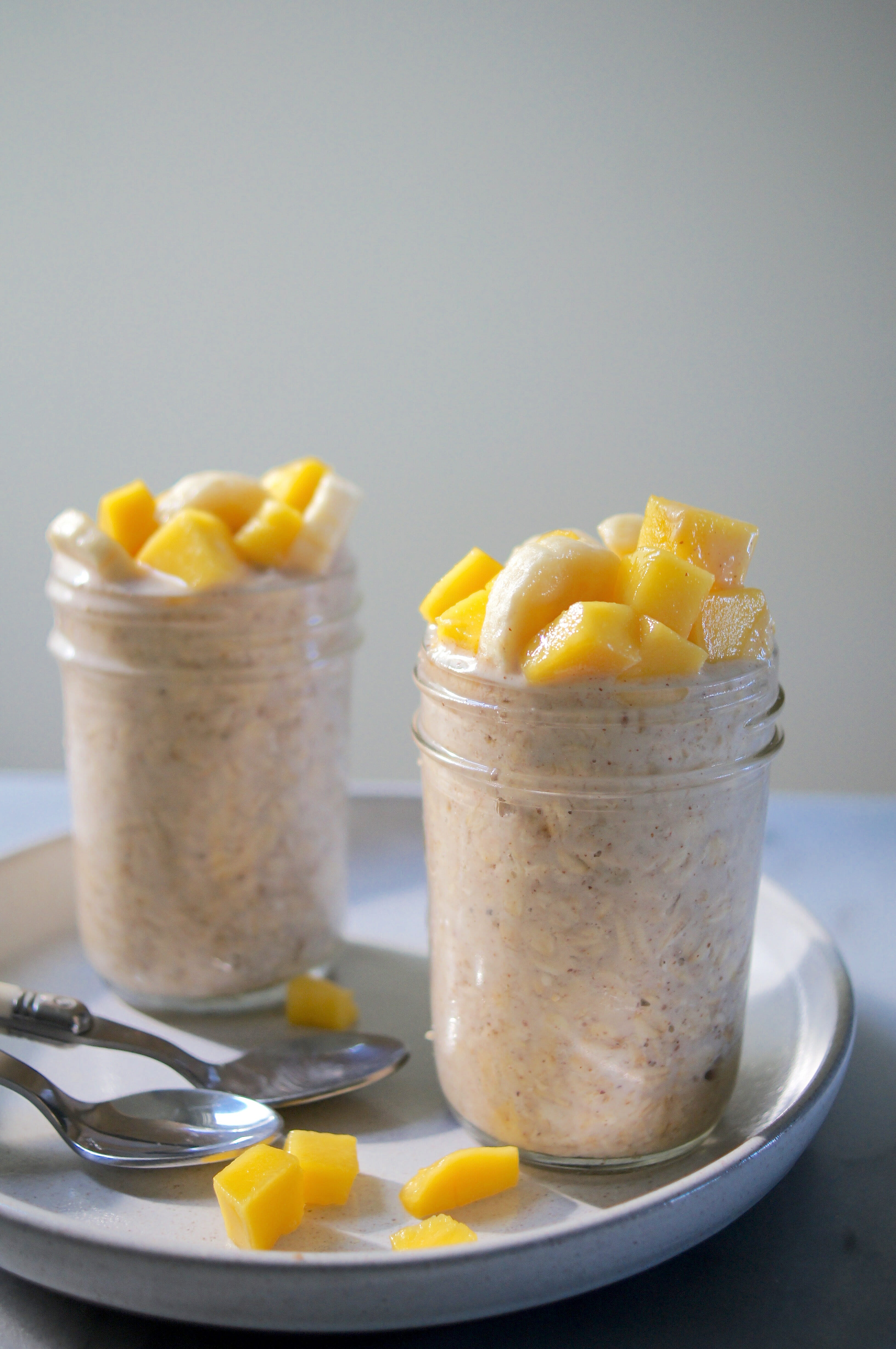 Overnight Oats with Banana and Almond Butter Makes a Wholesome Breakfast