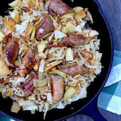 Sausage Cabbage, and Apple Skillet
