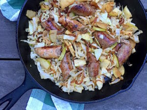 Sausage, Cabbage, and Apple Skillet
