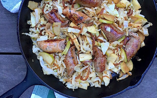 Sausage, Cabbage, and Apple Skillet