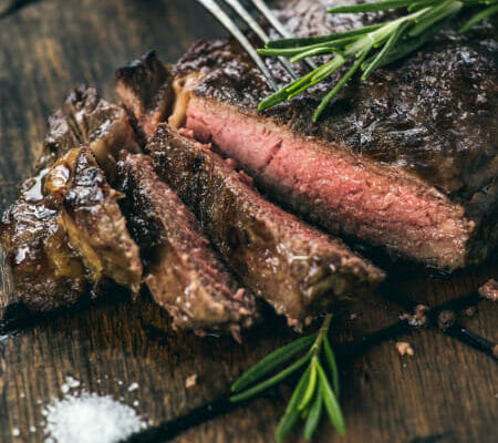 steak on arugula with parmesan and balsamic