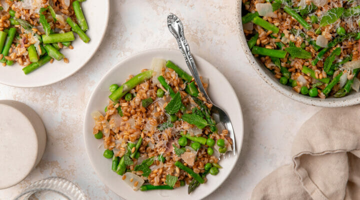 Spring Vegetable Farro Risotto