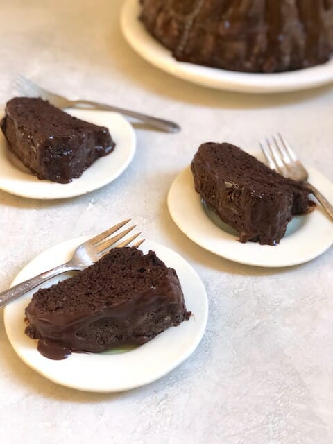 Slices of Chocolate Beet and Zucchini Cake