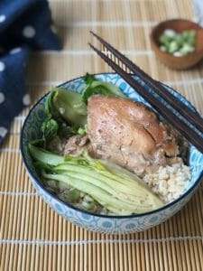 slow cooker chicken with bok choy and rice