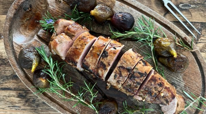 Sliced Pork Tenderloin on a cutting board