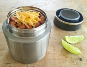 Pinto beans in a thermos