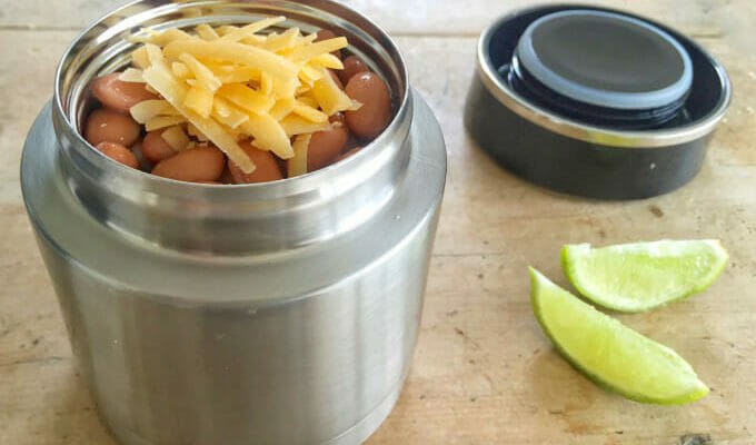 Pinto beans in a thermos