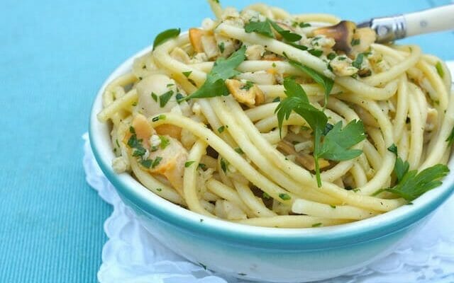 Spaghetti and Clams made with canned clams