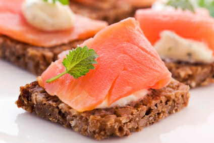 Smokes Salmon with Creme Fraiche Appetizer