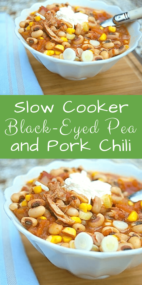 Slow Cooker BlackEyed Pea and Pork Chili