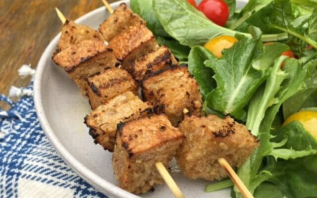 croutons on the grill