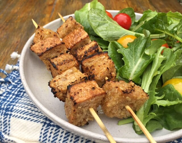 croutons on the grill