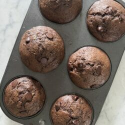 double chocolate zucchini muffins