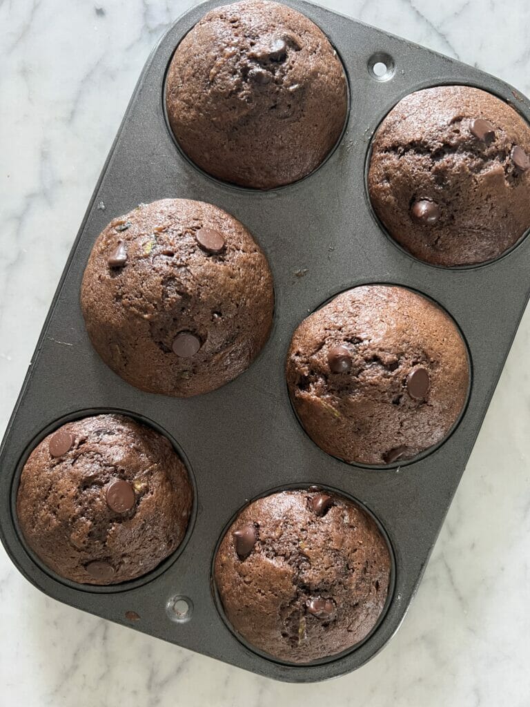 double chocolate zucchini muffins