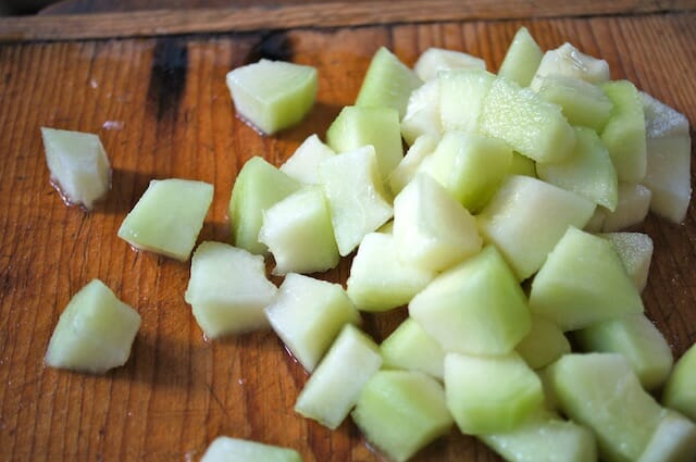 cubed honeydew