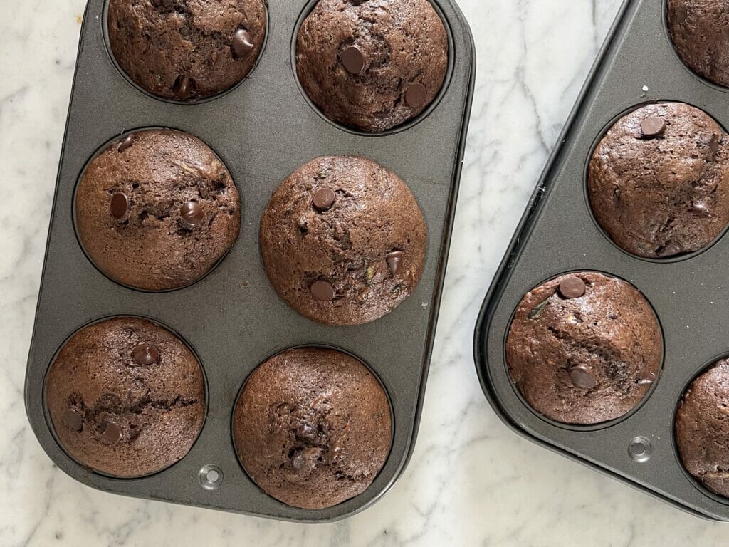 double chocolate zucchini muffins