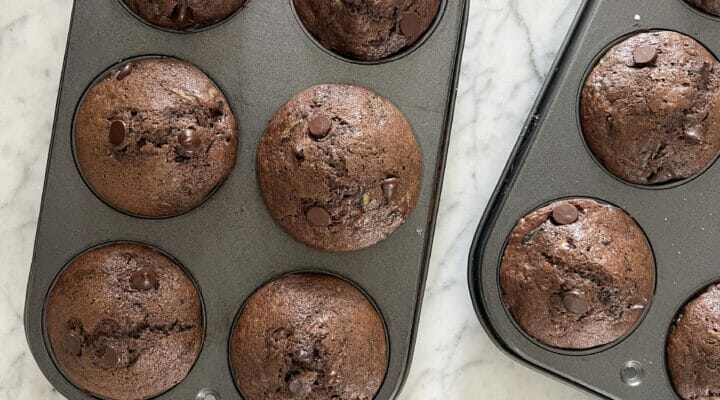 double chocolate zucchini muffins