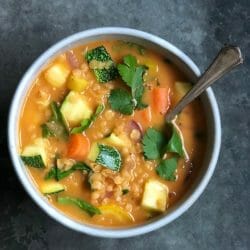 coconut curry red lentil soup