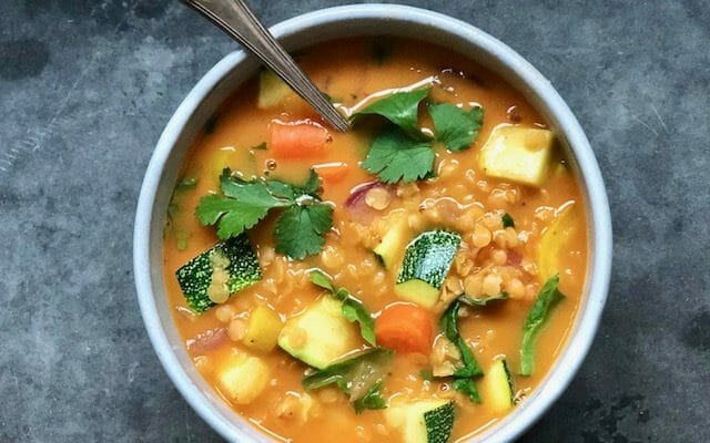 coconut curry red lentil soup