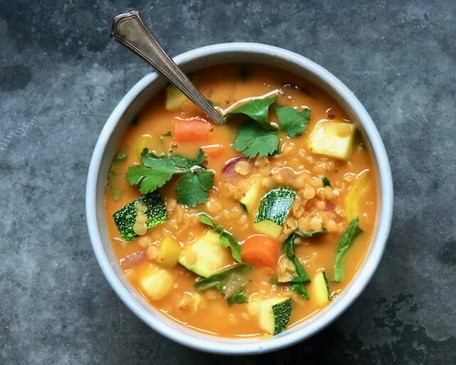 coconut curry red lentil soup