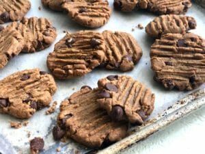 flourless peanut butter cookies with chocolate chips