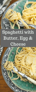 spaghetti with butter egg and cheese