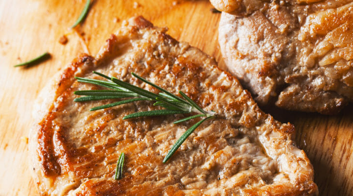 Pork Chops with Ginger Rhubarb Compote