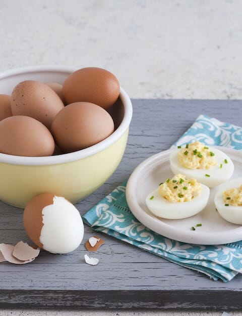 meal prep ideas including deviled eggs