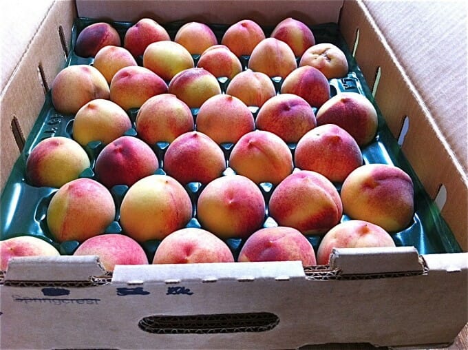 Flat of white peaches : momskitchenhandbook