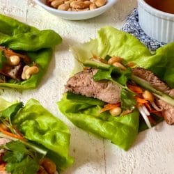 pork lettuce wraps with vegetables
