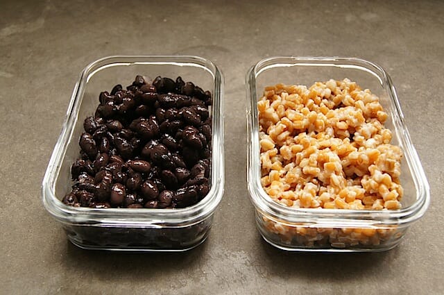 Beans and Farro, prepped and ready to eat / momskitchenhandbook.com