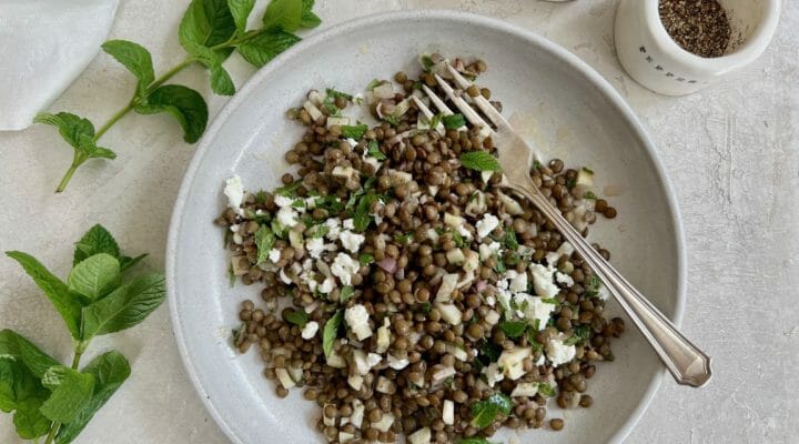 plate of french lentil salad