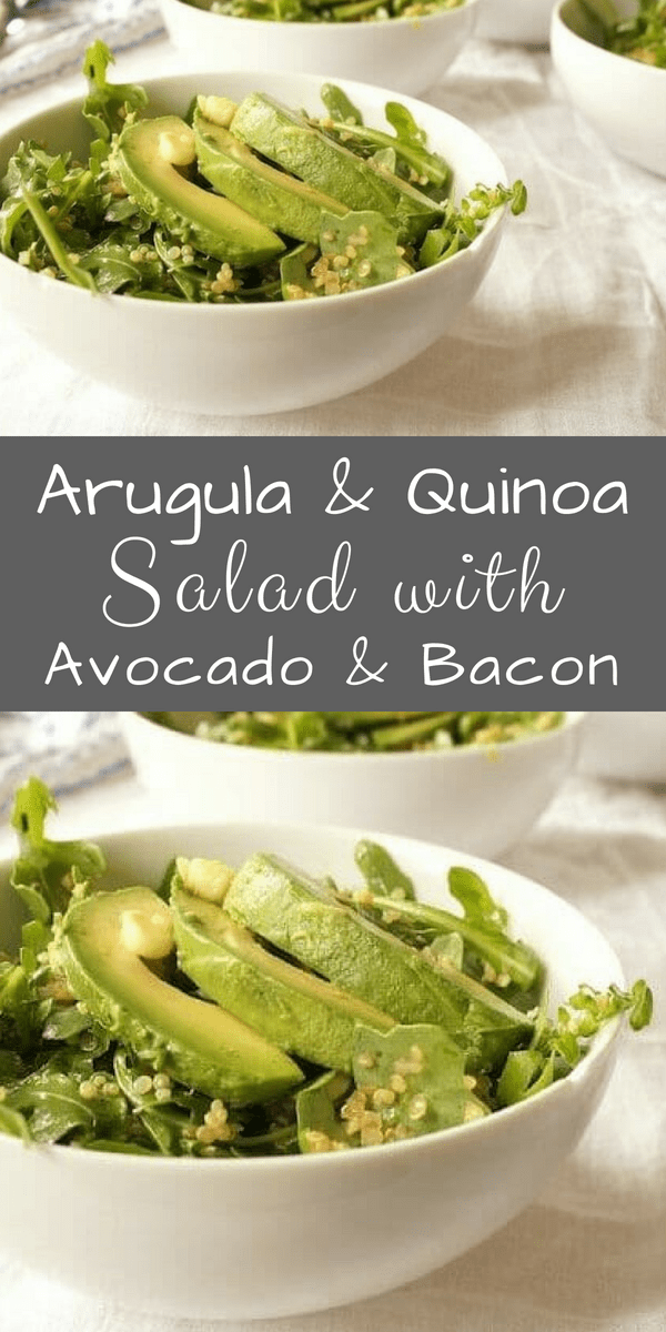 Arugula Quinoa Salad with Avocado and Bacon