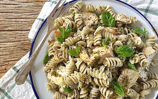 Basil and Pistachio Pesto with Chicken. Mom's Kitchen Handbook