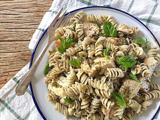 Basil and Pistachio Pesto with Chicken. Mom's Kitchen Handbook