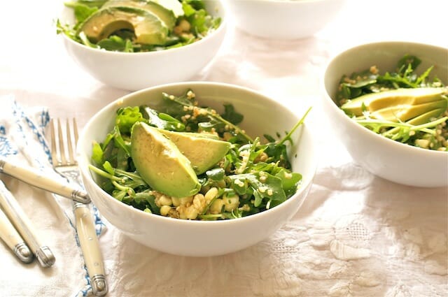 Arugula Quinoa Avocado & Bacon Salad